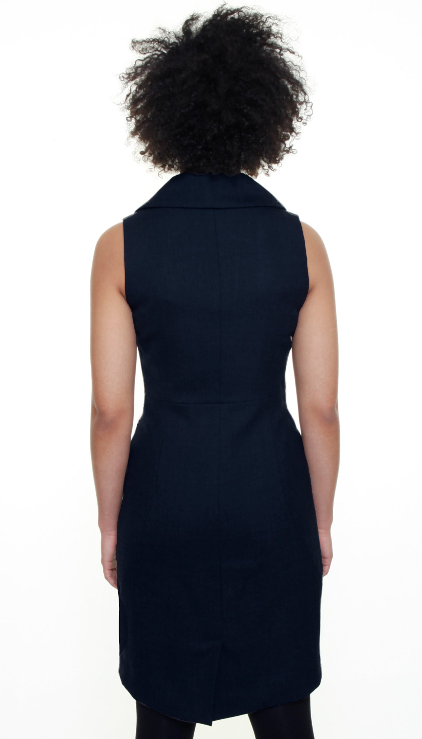 Swerve Vest Dress in Linen/ Bottle Green