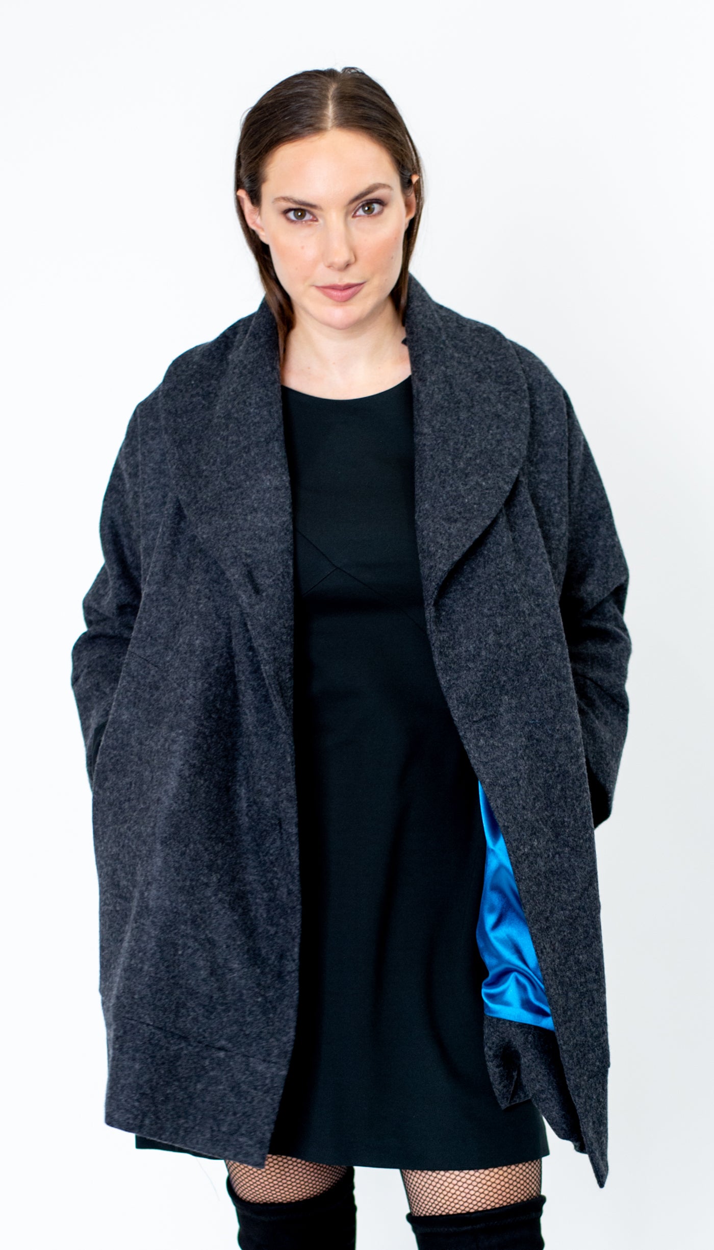 Classic Swing Coat / Charcoal Wool Flannel
