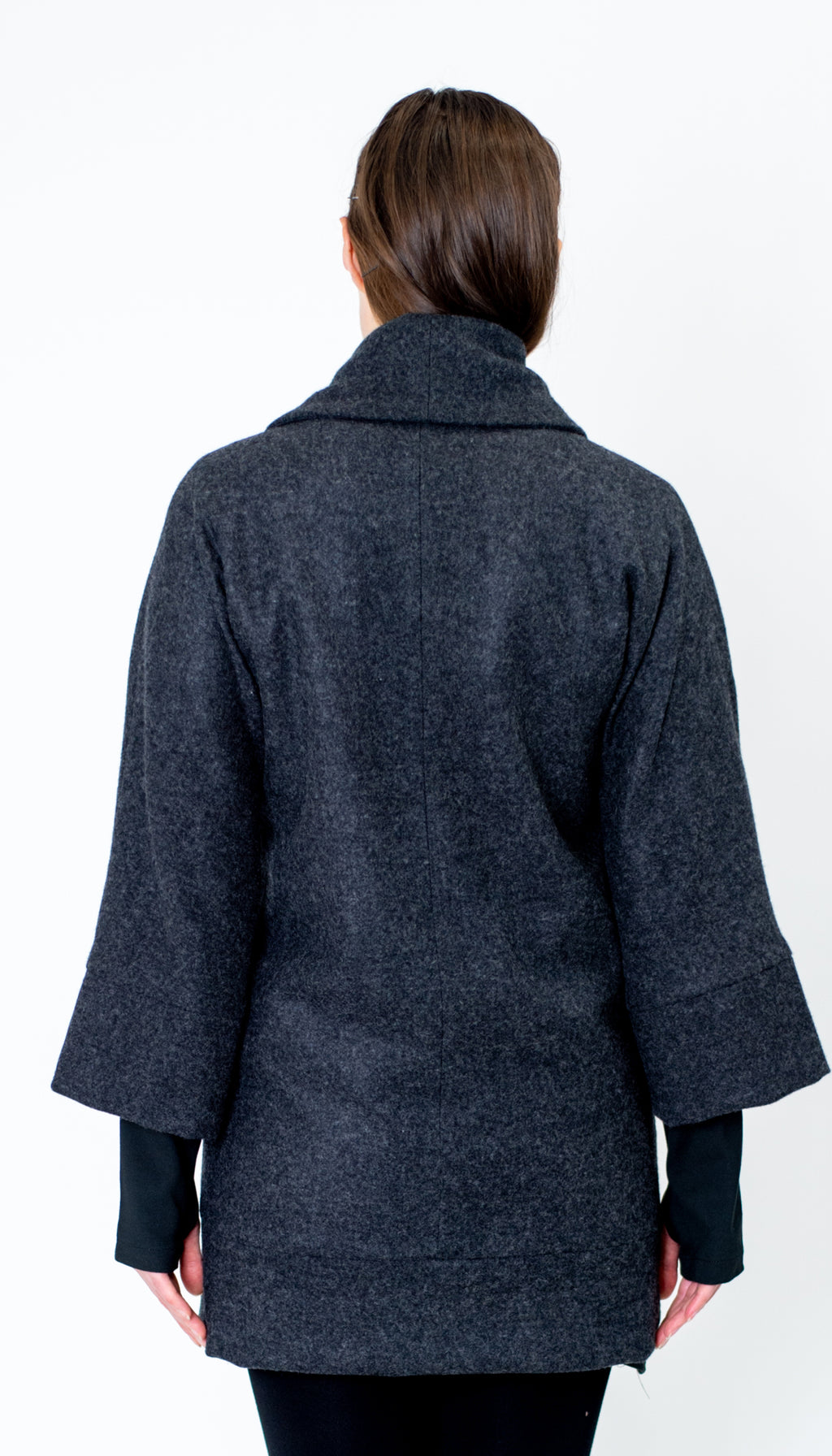 Classic Swing Coat / Charcoal Wool Flannel