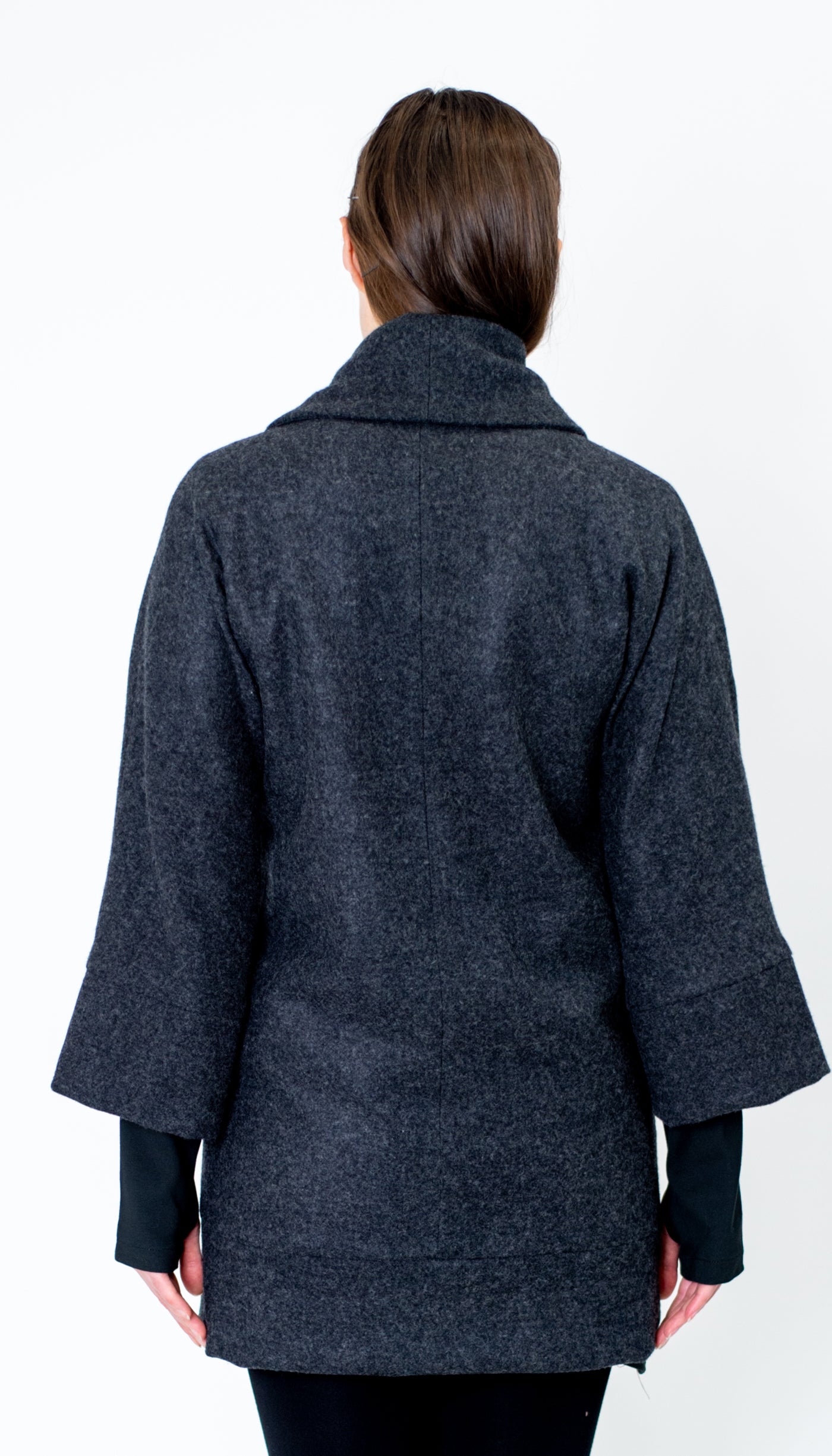 Classic Swing Coat / Charcoal Wool Flannel