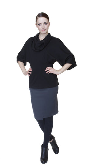 Dolman Sleeve Knit Top w/Detachable Sleeve Extension with Thumbholes
