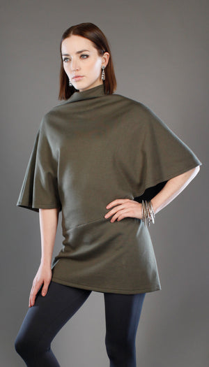Poncho Tunic Top in Olive