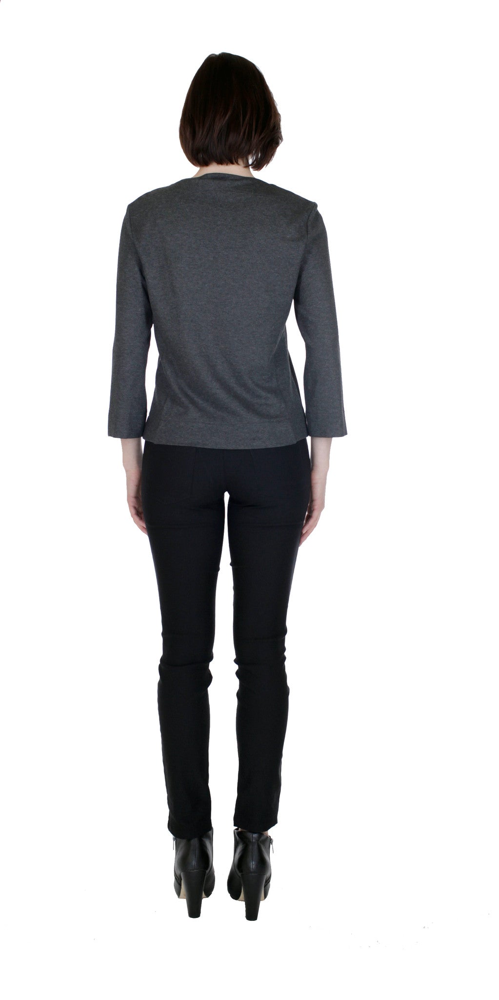 Split Angle Knit Top Charcoal