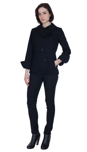 Swerve Long Sleeve Suit Blazer/ Black