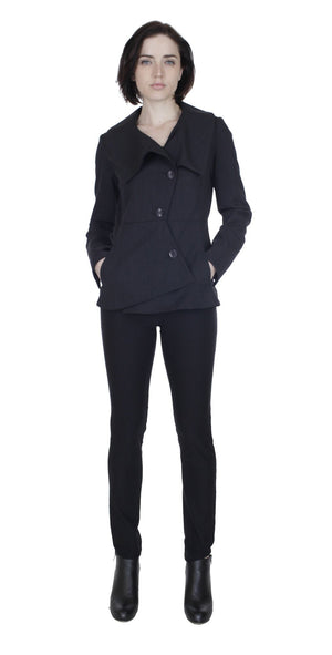 Swerve Long Sleeve Suit Blazer/ Black