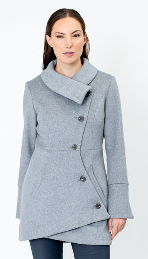 Swerve Coat / IceGrey/ *Peacoat length *Relaxed fit