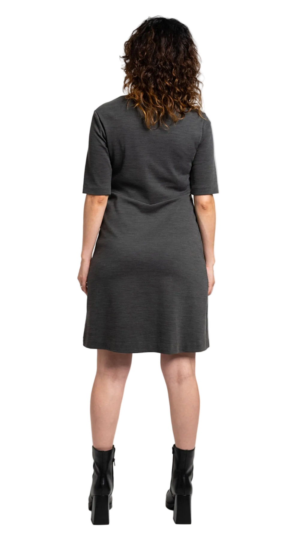 Double Split Front Wool Blend Ponte Knit dress
