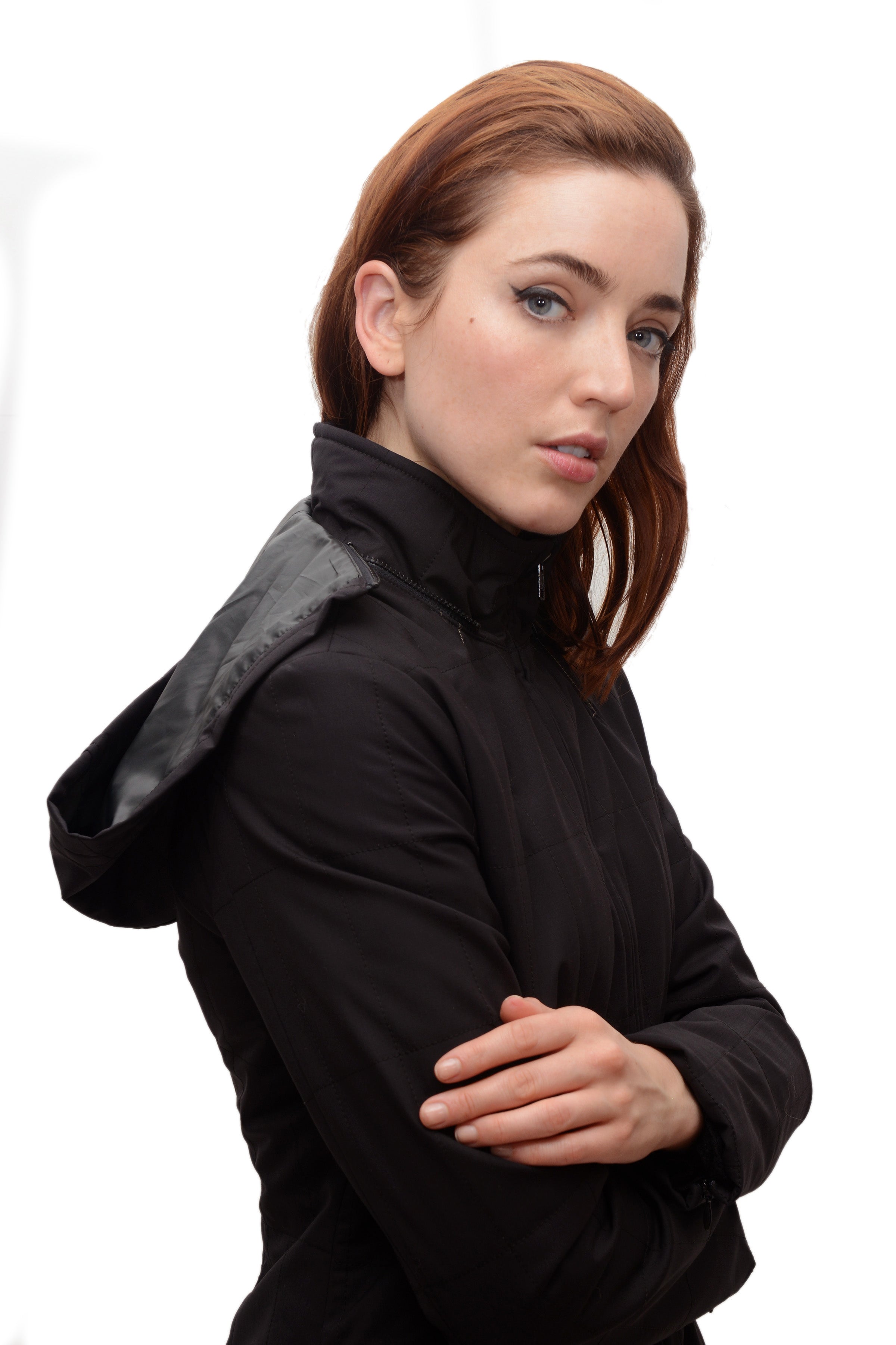 Gotham Water Repellent Zip Off Hood Quilted Coat