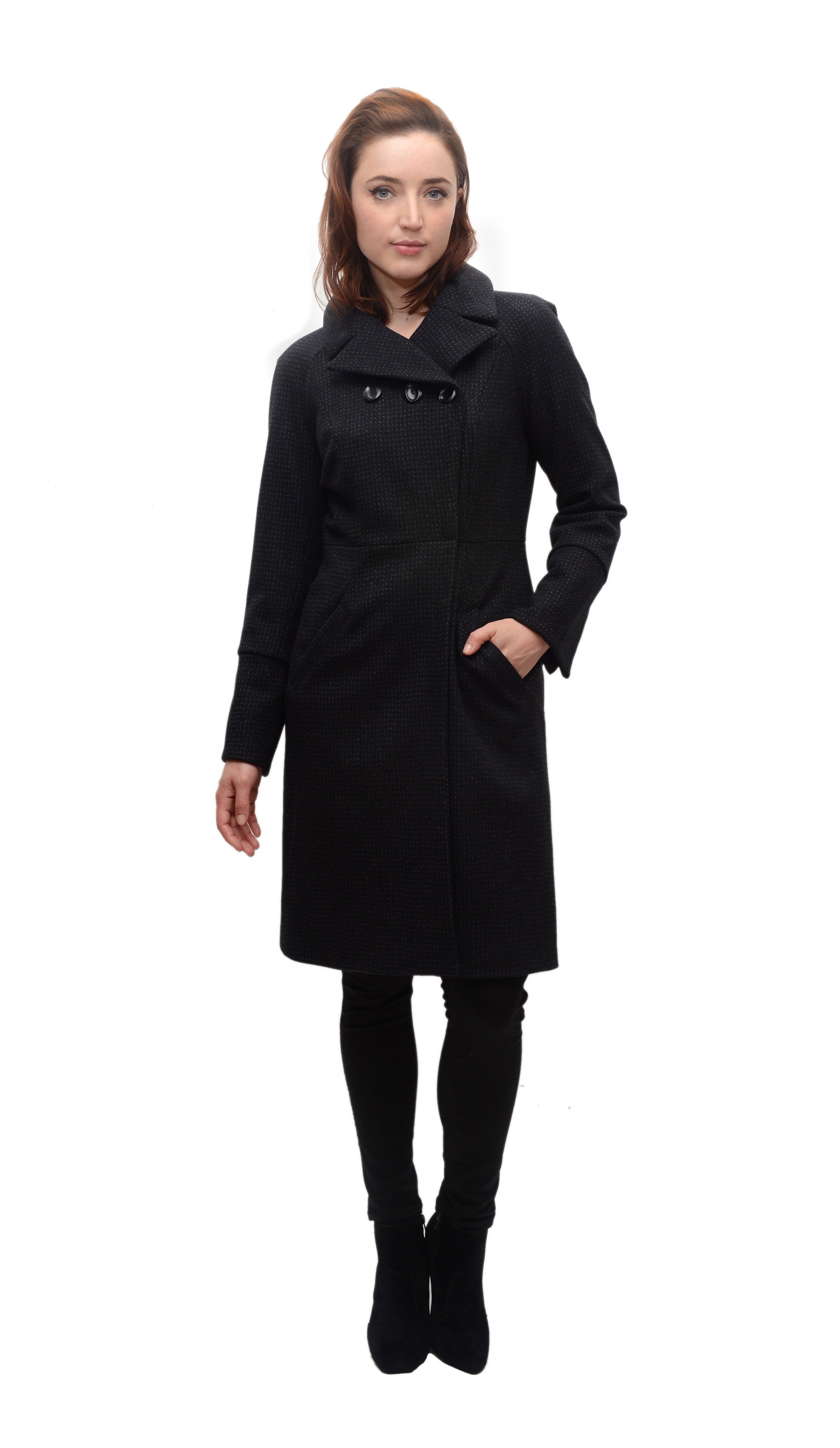 Cassie Coat in Textured Novely Wool
