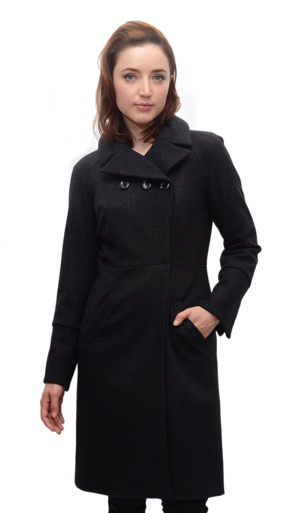 Cassie Coat in Textured Novely Wool