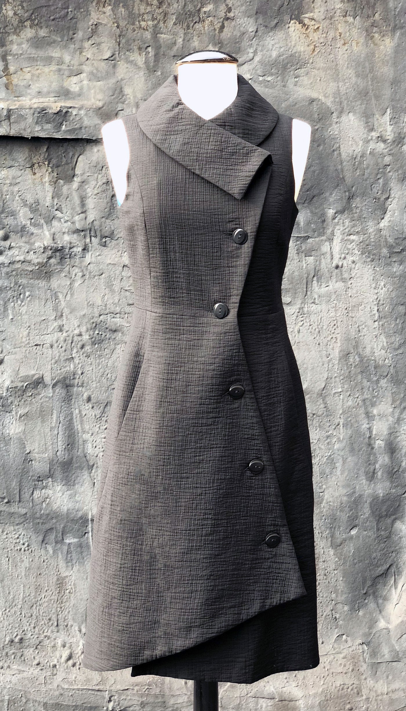 long vest dress Swerve Long Vest Dress/ Black Crinkle – naturevsfuture