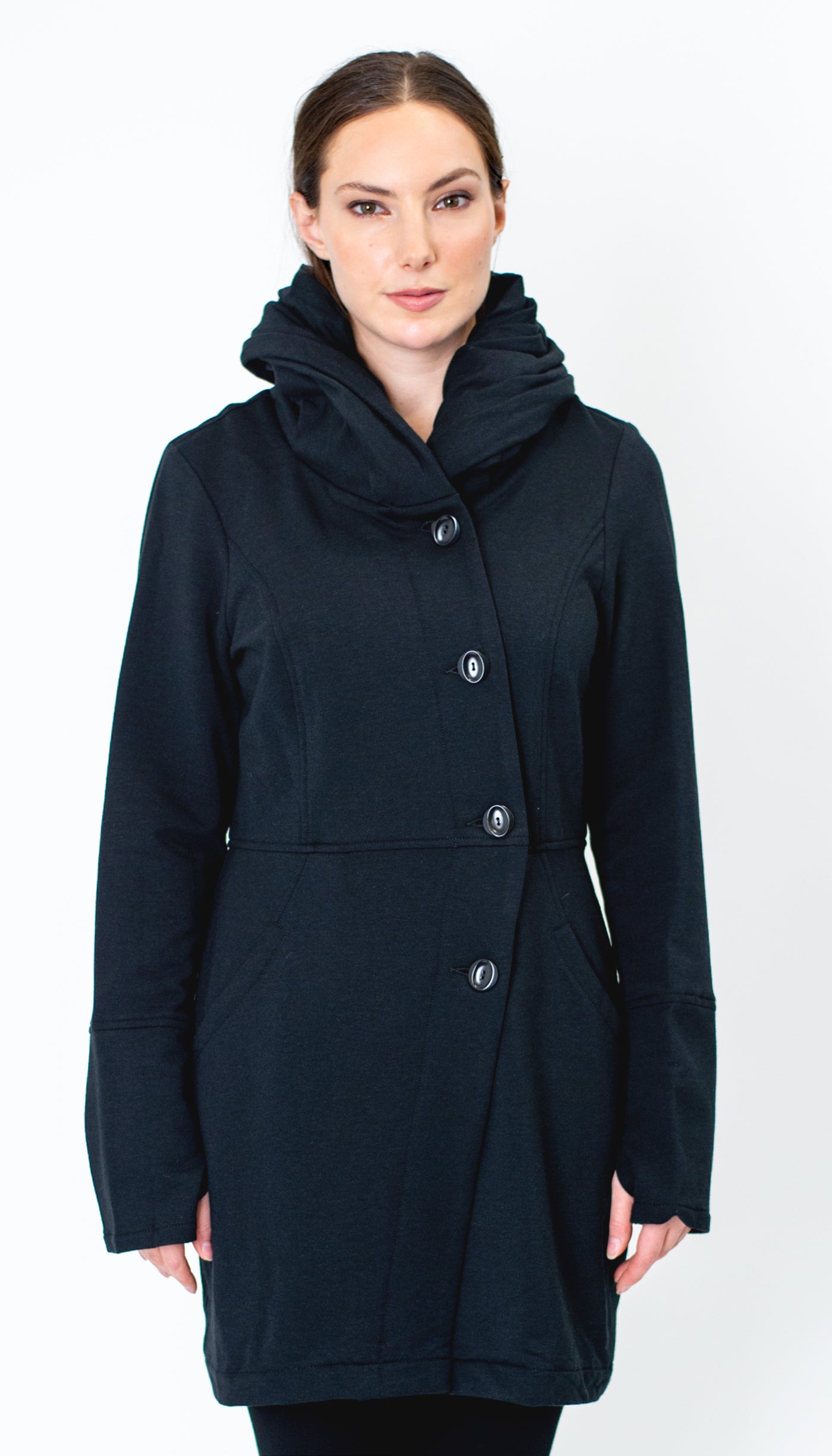 Convertible Funnel Hood Fleece Sweatshirt Jacket