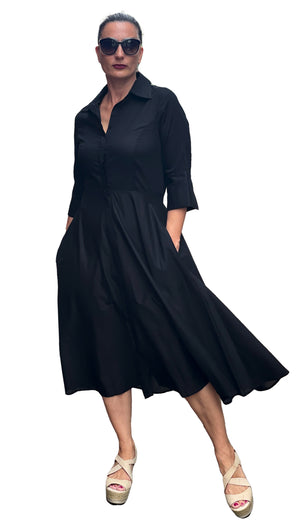 Valeria ShirtDress/ Black