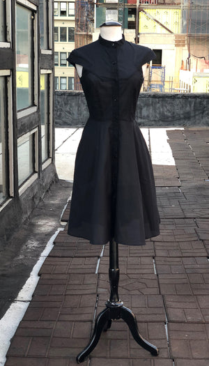 Zoey Dress in Organic Cotton: Sheer Black