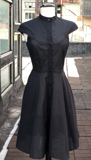 Zoey Dress in Organic Cotton: Sheer Black