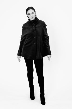 Convertible Capelet Mock Vest / Fleece
