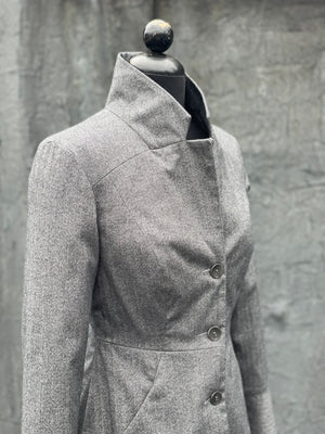 Judy Blazer & Skirt: Grey Herringbone