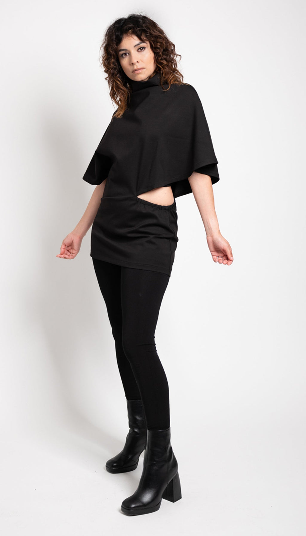 Poncho Tunic Top/ Black