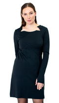 Double Split Front Ponte Long Sleeve Knit dress