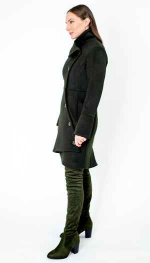 Swerve Coat / Wool/Nylon/Cashmere / Olive