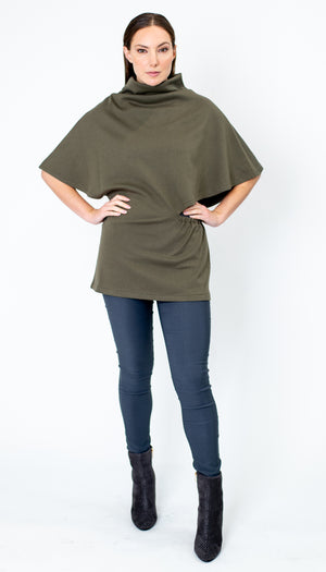 Poncho Tunic Top in Olive