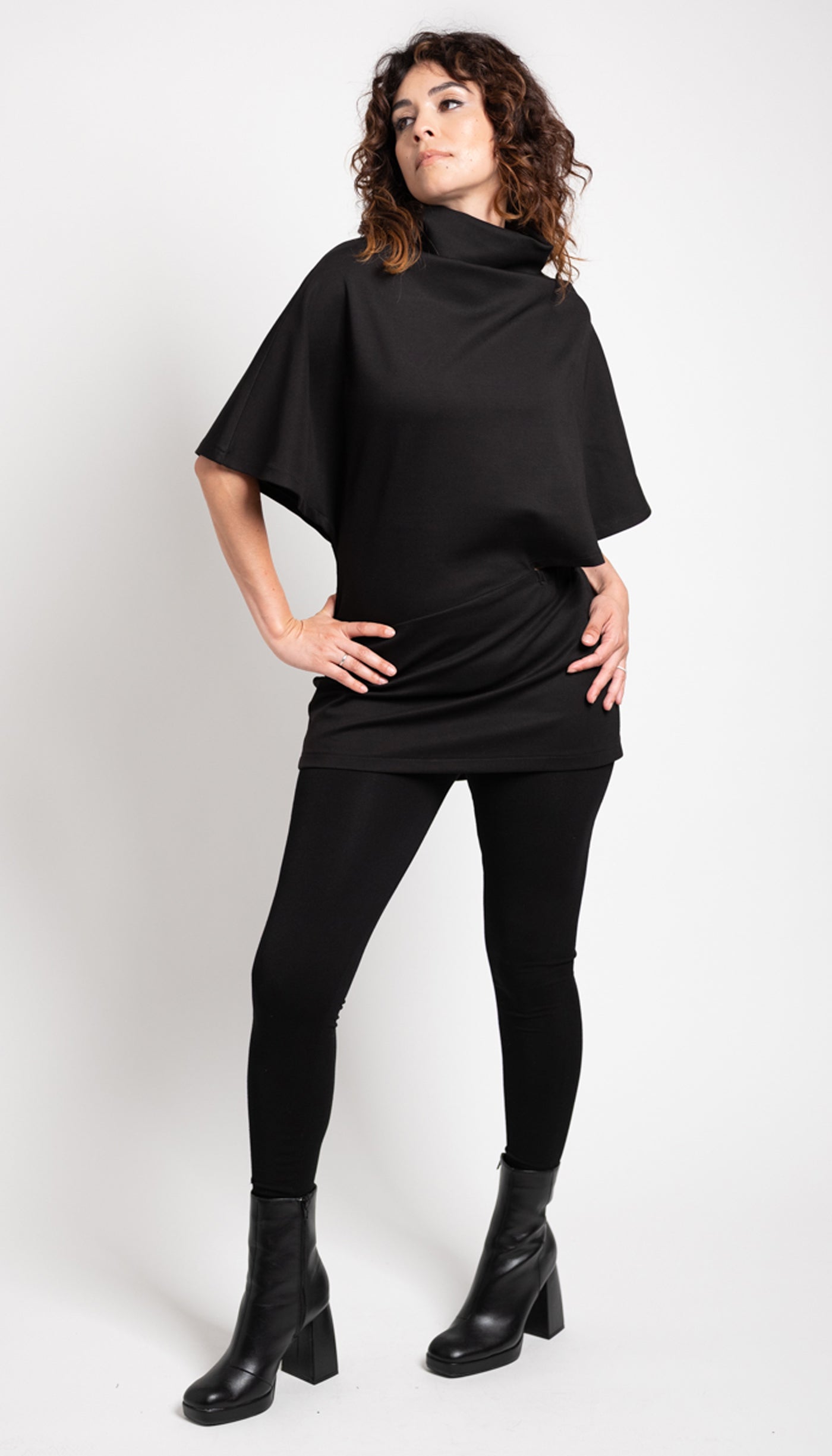 Poncho Tunic Top/ Black