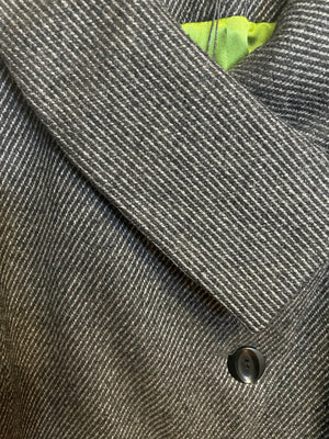 Short Swerve Coat/ Charcoal/Black Twill Texture
