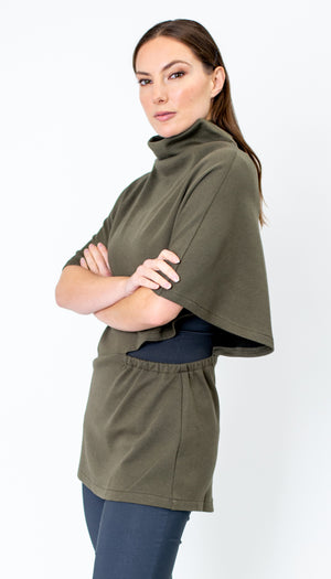 Poncho Tunic Top in Olive