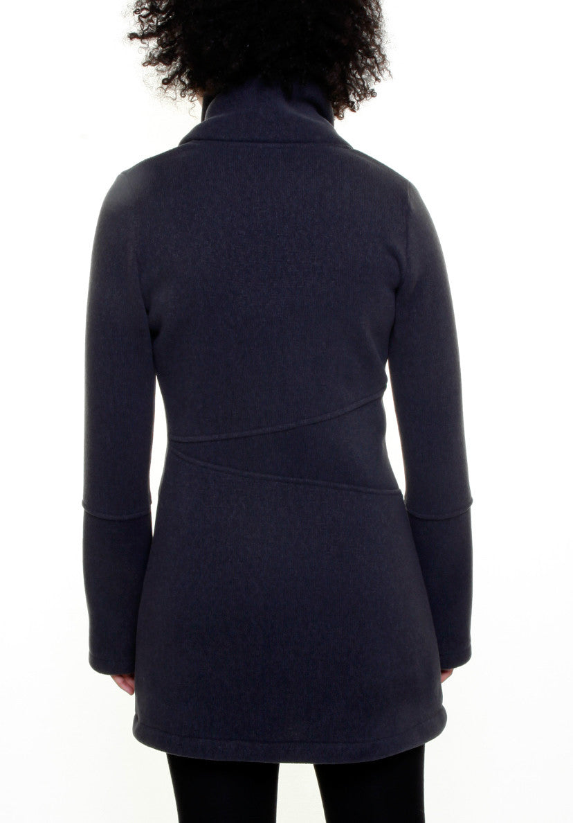 Classic Double Collar Fleece Sweatshirt Jacket / Soft Black *Original Fit